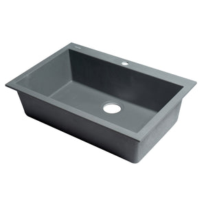 ALFI Brand AB3020DI-T Titanium 30" Drop-In Granite Composite Kitchen Sink