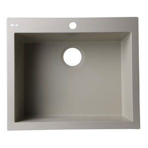 ALFI AB2420DI-B Biscuit 24" Drop-In Single Bowl Granite Composite Kitchen Sink