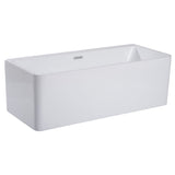 ALFI AB8858 59 inch White Rectangular Acrylic Free Standing Soaking Bathtub