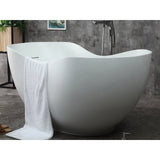 ALFI Brand AB9949 66" White Solid Surface Smooth Resin Soaking Bathtub