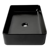 ALFI Brand ABC902-BM Black Matte 24" Modern Rectangular Above-Mount Ceramic Sink