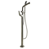 ALFI AB2758-BN Brushed Nickel Floor Mounted Tub Filler + Mixer with Shower Head