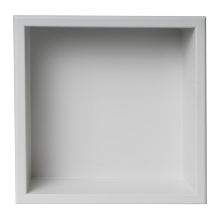 ALFI Brand 12" x 12" White Matte Stainless Steel Square Single Shelf Bath Shower Niche