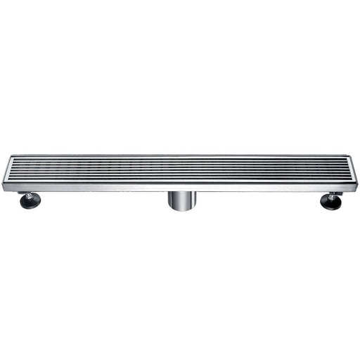 ALFI ABLD24D 24" Modern Stainless Steel Linear Shower Drain with Groove Lines