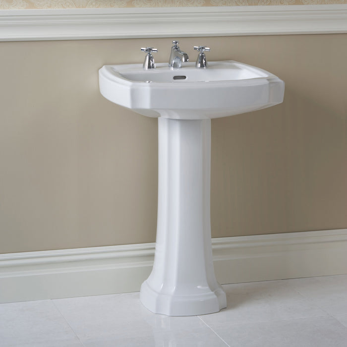 TOTO LPT970.8#01 Guinevere Pedestal Bathroom Sink for 8" Center Faucets, Cotton White