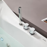 EAGO AM156ETL 5 ft Clear Corner Acrylic Whirlpool Bathtub for Two