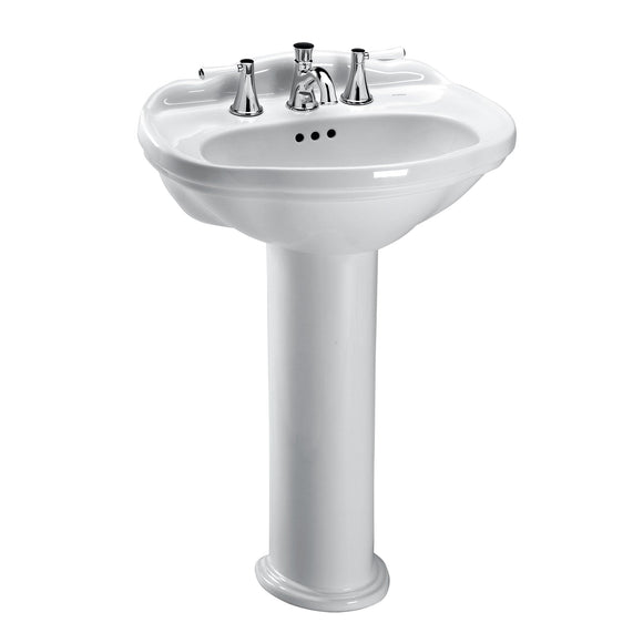 TOTO LPT754.8#01 Whitney Oval Pedestal Bathroom Sink for 8" Center Faucets