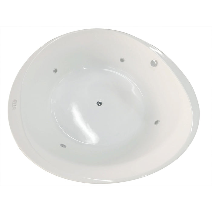 EAGO AM2130 66" Round Free Standing Acrylic Air Bubble Bathtub