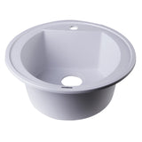 ALFI AB2020DI-W White 20" Drop-In Round Granite Composite Kitchen Prep Sink