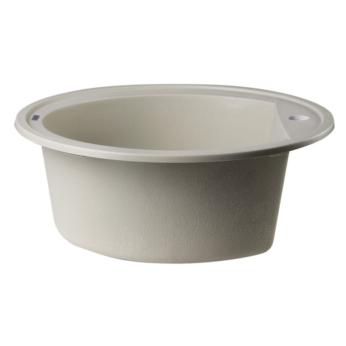 ALFI AB2020DI-B Biscuit 20" Drop-In Round Granite Composite Kitchen Prep Sink