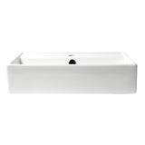 ALFI Brand ABC122 White Modern 22" Rectangular Wall Mounted Ceramic Sink with Faucet Hole