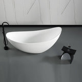 ALFI Brand ABST77BM Black Matte Arched Solid Surface Resin Bathroom/Shower Stool