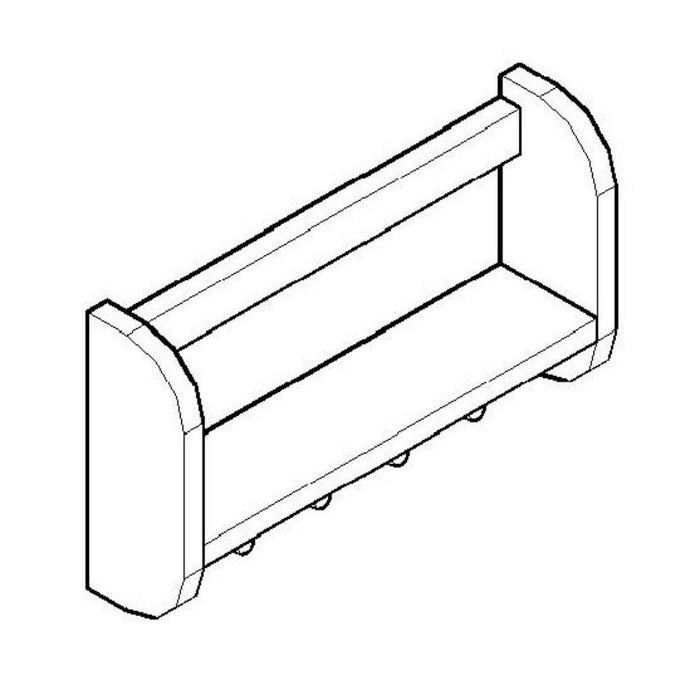 ALFI Brand AB5508 18" Wall Mounted Wooden Shelf & Hooks Bathroom Accessory
