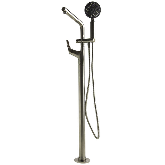 ALFI AB2758-BN Brushed Nickel Floor Mounted Tub Filler + Mixer with Shower Head