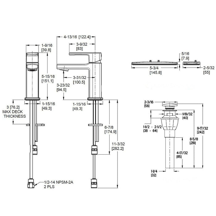Pfister LG42-DAPK Deckard Single Control Bathroom Faucet with Push & Seal - Brushed Nickel