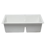 ALFI AB3320DI-W White 33" Double Bowl Drop in Granite Composite Kitchen Sink