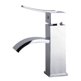 ALFI Brand AB1258-PC Polished Chrome Square Body Curved Spout Bathroom Faucet