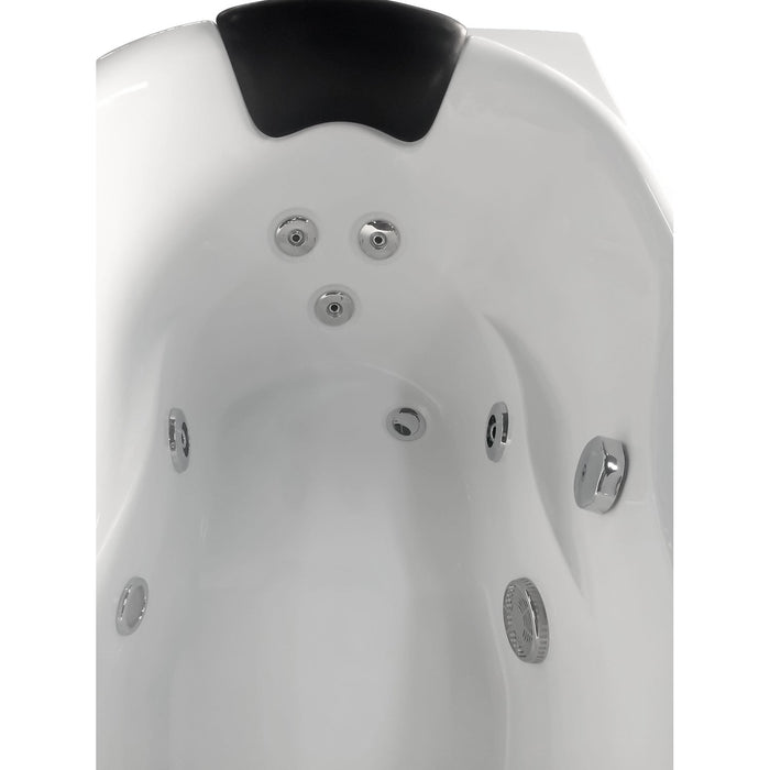 EAGO AM175-R 5' White Acrylic Corner Whirlpool Bathtub - Drain on Right