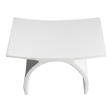 ALFI Brand ABST77 Arched White Matte Solid Surface Resin Bathroom/Shower Stool