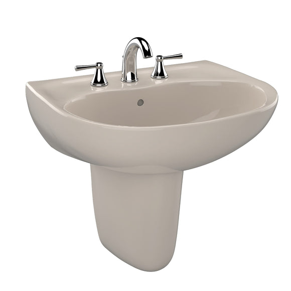 TOTO LHT241.8G#03 Supreme Oval Wall-Mount Bathroom Sink with Shroud for 8" Center Faucets