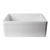 ALFI AB506-W White 26" Decorative Lip Apron Single Bowl Fireclay Farmhouse Sink