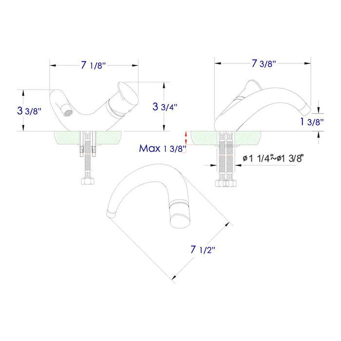 ALFI Brand AB1572-BN Wave Brushed Nickel Single Lever Bathroom Faucet
