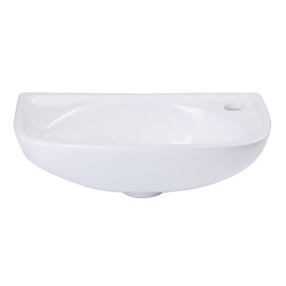 ALFI Brand AB102 Small White Wall Mounted Porcelain Bathroom Sink Basin