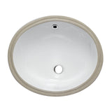 EAGO BC224 White Ceramic 18" x 15" Undermount Oval Bathroom Sink