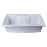 ALFI AB3520DI-W White 35" Drop-In Single Bowl Granite Composite Kitchen Sink