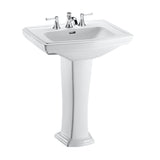 TOTO Clayton Pedestal Bathroom Sink for 8" Center Faucets, Cotton White, SKU: LPT780.8#01