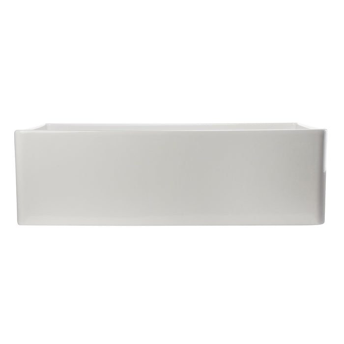 ALFI Brand AB533-W 33" White Smooth Apron Single Bowl Fireclay Farm Sink