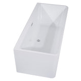 ALFI AB8858 59 inch White Rectangular Acrylic Free Standing Soaking Bathtub