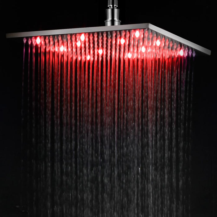 ALFI Brand LED12S-BN Brushed Nickel 12" Square Multi Color LED Rain Shower Head
