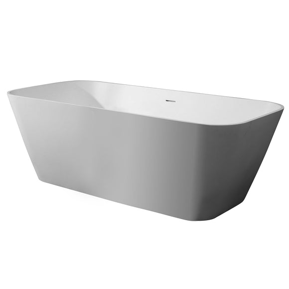 ALFI AB9952 67" White Rectangular Solid Surface Smooth Resin Soaking Bathtub