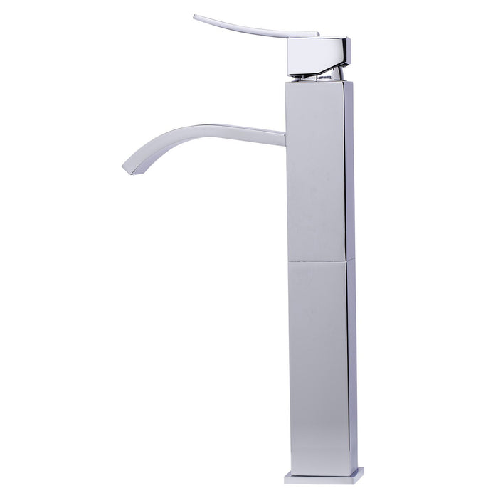 ALFI Brand AB1158-PC Polished Chrome Square Body Curved Spout Bathroom Faucet