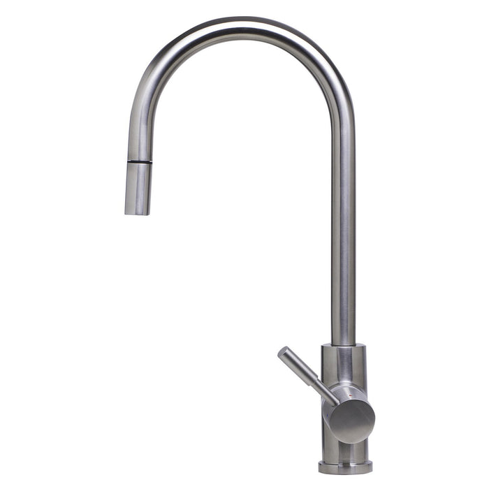 ALFI AB2028-BSS Solid Brushed Stainless Steel Single Hole Pull Down Faucet