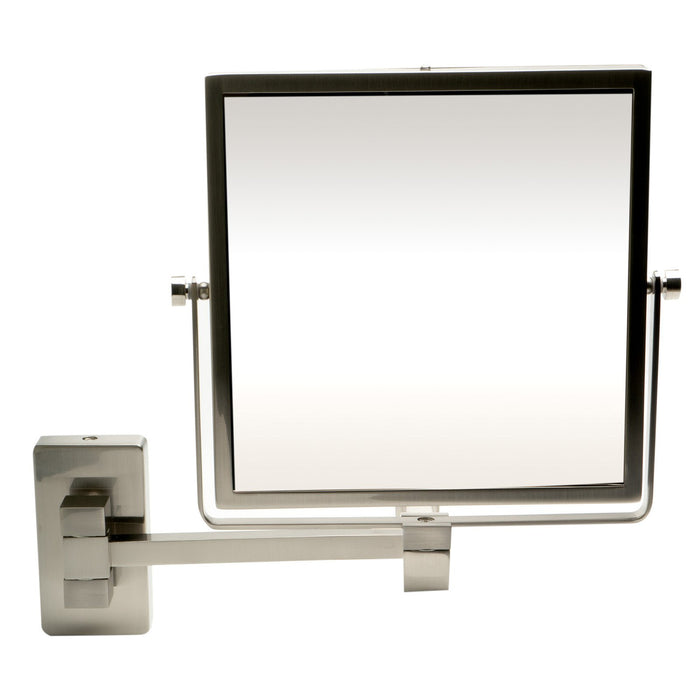 ALFI Brand ABM8WS-BN 8" Square Wall Mounted 5x Magnify Cosmetic Mirror