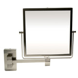 ALFI Brand ABM8WS-BN 8" Square Wall Mounted 5x Magnify Cosmetic Mirror