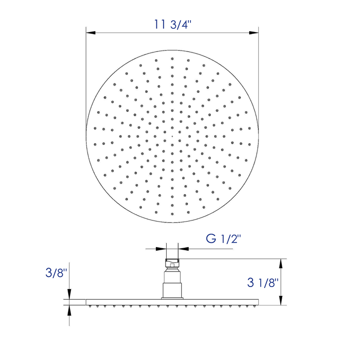 ALFI Brand LED12R-BN Brushed Nickel 12" Round Multi Color LED Rain Shower Head
