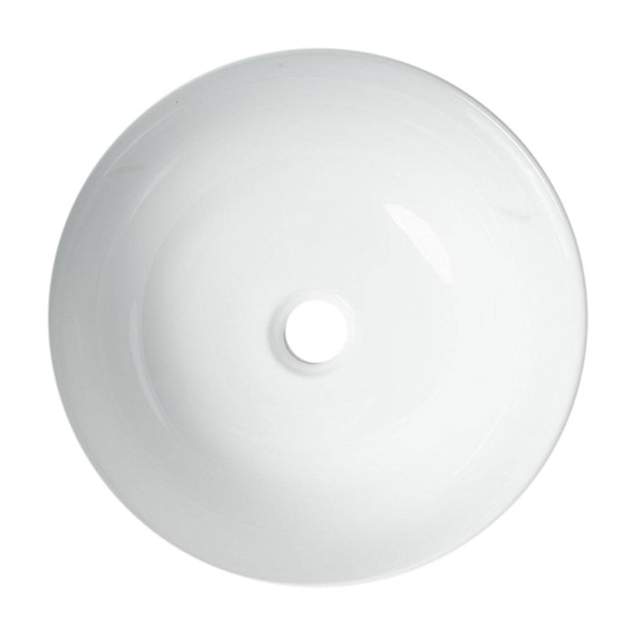 ALFI Brand ABC906 Black & White Modern 15" Round Vessel Above-Mount Ceramic Sink