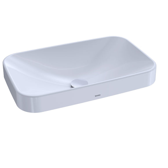 TOTO Arvina Rectangular 23" Vessel Bathroom Sink with CeFiONtect, Cotton White, SKU: LT426G#01