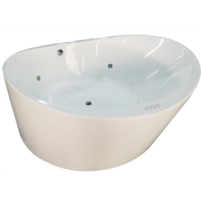 EAGO AM2130 66" Round Free Standing Acrylic Air Bubble Bathtub