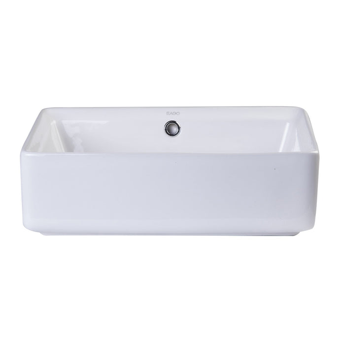 EAGO BA131 20" RECTANGULAR CERAMIC ABOVE MOUNT BASIN VESSEL Sink
