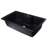 ALFI AB3520DI-BLA Black 35" Drop-In Single Bowl Granite Composite Kitchen Sink
