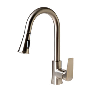 ALFI Brand ABKF3889-BN Brushed Nickel Square Gooseneck Pull Down Kitchen Faucet