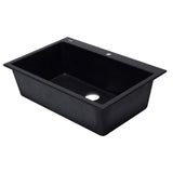 ALFI AB3322DI-BLA Black 33" Single Bowl Drop In Granite Composite Kitchen Sink
