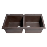 ALFI Brand AB3420DI-C Chocolate 34" Drop-In 2x Bowl Granite Comp Kitchen Sink