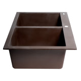 ALFI Brand AB3420DI-C Chocolate 34" Drop-In 2x Bowl Granite Comp Kitchen Sink