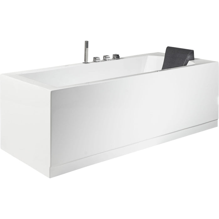 EAGO AM154ETL-L6 6 ft Acrylic White Rectangular Whirlpool Bathtub with Fixtures