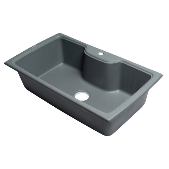 ALFI Brand AB3520DI-T Titanium 35" Drop-In Granite Composite Kitchen Sink